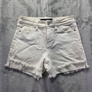 Liverpool Shorts Womens 0 25 High Rise Frayed Hem Denim Stretch Casual